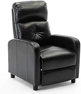 More4Homes MILTON MODERN FAUX LEATHER PUSHBACK RECLINER ARMCHAIR SOFA COMPACT RECLINNING CHAIR (BLACK)