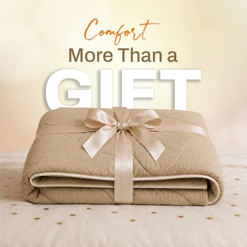 Image of DECORUM Reversible Comforter Double Bed 250 GSM | Beige & Cream | Ultra Soft Microfiber Quilt | Lightweight All Season Comforter | (228 X 223 CM) | 250 GSM, Ultra Soft Microfiber Quilt, Lightweight, All Season