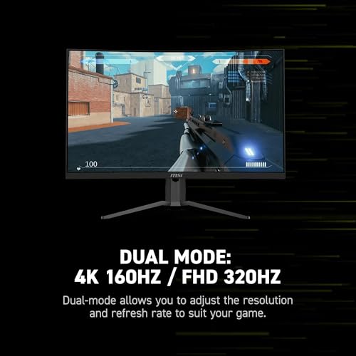 Image of msi MAG 321CUPDF 32-inch 3840 x 2160 (UHD) Gaming Monitor, 320Hz, AMD FreeSync Premium, HDMI, DisplayPort, VESA, Tilt, Height Adjustable, Speaker, 0.5ms, Black