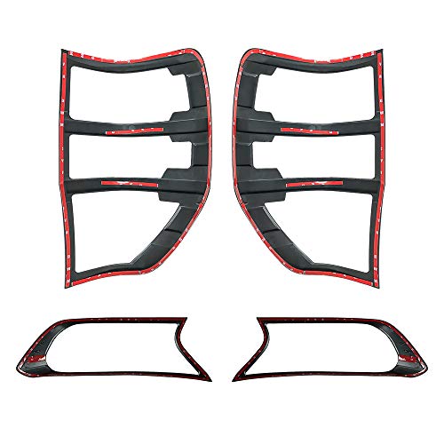 DOOd Exterior auto Vehicle Accessories Rear Trim Lights Covers headlamp Cover Tail Lights Covers fit for Ford Ranger T7 T8 XL XLS XLT wildtrak 2018-2020 Pickup car Parts