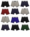 Andrew Scott Basics Boys 12 Pack Boys Toddlers Cotton Knit Boxer Briefs (X-Large /(18-20), 12 PK-Black/GREYNAVY)