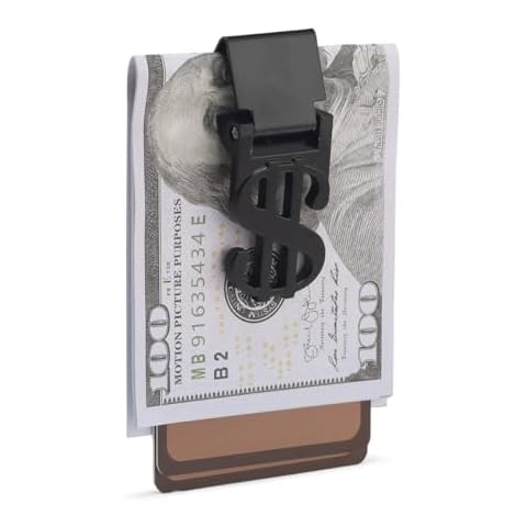 SMART CC Fashion Metal Men's Money Clip - Stainless Steel Money Clip for Men, Wallet Money Clip Cash Business Card Holder Cash Folder (Black) Cover