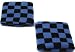 Blue Checkered Wristband Sweatband PAIR