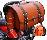 LOPAMCGH Motorrad Hecktasche für BMW C 400 GT 2019 2020 2021 2022 2023 2024 2025, Motorrad Topcase 33L Wasserdicht, Leder Retro Motorrad Tasche Abschließbar, Motorrad Topcase Große Kapazität Topcase