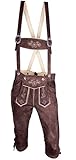 Almwerk Herren Trachten Lederhose Kniebund Modell Klassik, Farbe:Braun;Lederhose Größe Herren:62