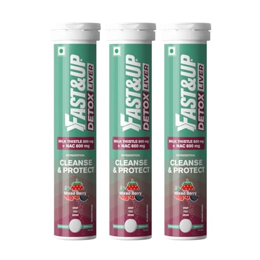 Fast&Up Liver Detox (60 Effervescent Tablets) |Cleanse & Protect Liver| Milk Thistle Extract | N-Acetylcysteine (NAC) | Eliminates Toxins | Liver Recovery | Improved Liver Health- Mixed Berry Flavor