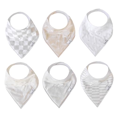 Image of Copper Pearl Baby Bandana Bibs - 6 Pack Soft Cotton Baby Bibs for Drooling and Teething, Absorbent Drool Bibs for Baby Girl and Boy, Adjustable to Fit Newborns to Toddlers, Tons of Styles (Henry Set)