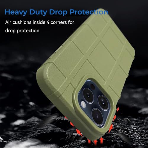 Image of Amazon Brand - Solimo Shockproof Back Case Cover for Apple iPhone 15 Pro Max | 360 Degree Protection | Slim Protective Case | Anti-Scratch Tough TPU Case for Apple iPhone 15 Pro Max (Green)
