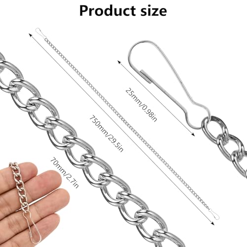 Image of SANGLE SOPFFY Stained Glass Window Hanging Chain, 4 Pcs 30 Inch Silver Metal Picture Hanging Chain Sunshine Catcher Stained Glass Window Panels Chains