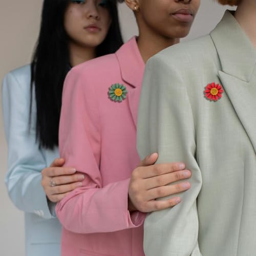 Image of PATIKIL Daisy Pin, Flower Women Brooch Lapel Pins Sunflower Suit Lapel Pin for Shirt Hat Cardigan Sweater Decorate Tie Tacks Pin Back Clutch Jewelry Gifts