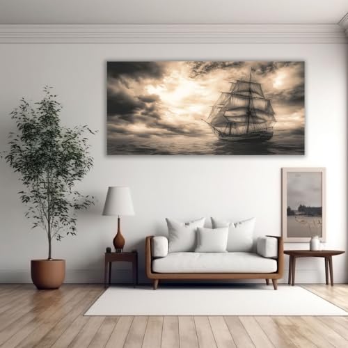 Tableau océan rétro haut de gamme 40x80cm pour intérieur chic