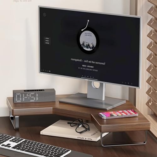 Monitorständer Riser - Platzsparendes Eckregal mit verstellbarer Höhe für Computerbildschirm und Zubehör Aufbewahrung