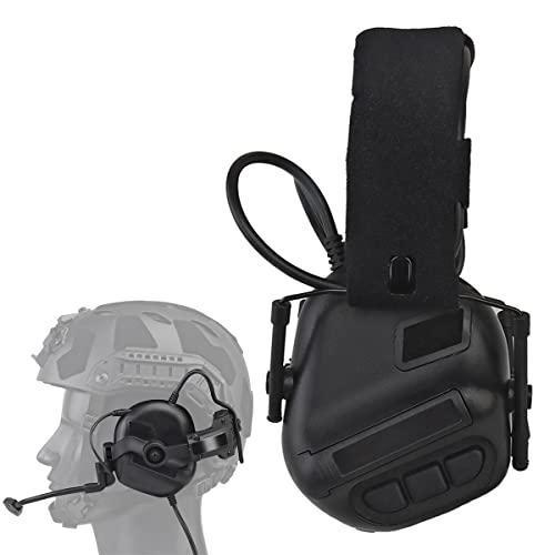 SeeboJK Taktisches MilitäR-Schieß-Headset, Airsoft-KopfhöRer mit Abnehmbarem Mikrofon und Stirnband, GeräUschreduzierender GehöRschutz,Nr bk Cover