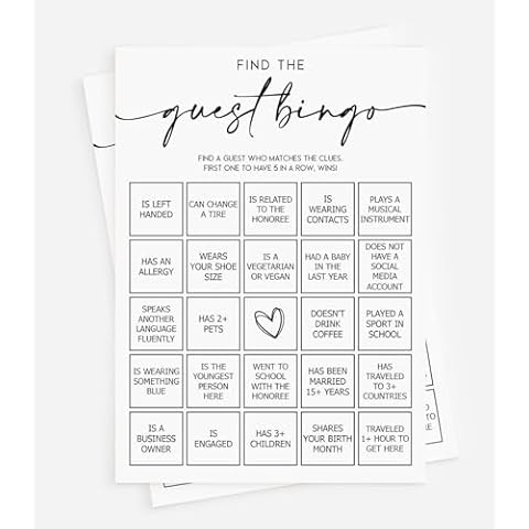 All Ewired Up 50 Find The Guest Bingo Game (50-Cards) Fun Baby Shower Game Activity, Bridal Shower, Wedding Decorations, Rehearsal Dinner, Engagement Party, Gender Neutral Boy or Girl, Minimalist Cover