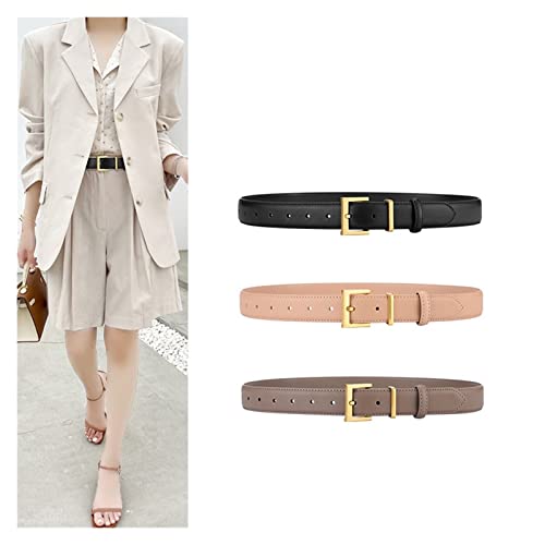 Womens Belt Needle Buckle Black Luxury Belt Cowhide Simple Jeans Belt For Women Casual Pants Decorative Belt(Light blue)2