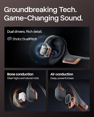 SHOKZ OpenRun Pro 2 Bone Conduction Sport Headphone, Rose Gold | Amazon Exclusive; DualPitch premium sound；Open ear awareness; Wind-resistant Mic; IP55; 12H battery; Running/Cycling/Hiking view 6