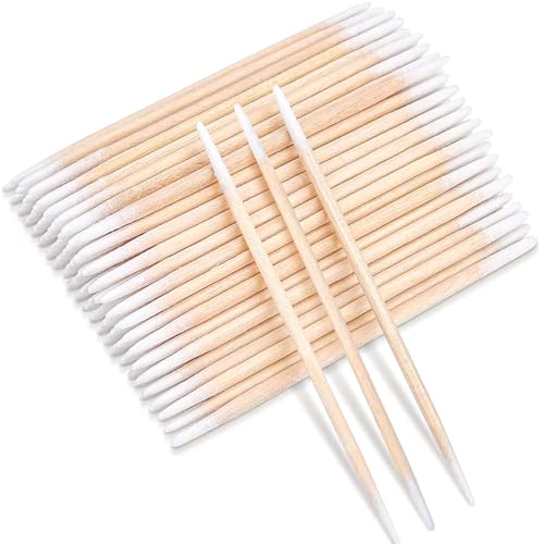 Bastoncillos de algodón, aplicador de punta de algodón, palitos de madera para cejas, tatuajes, belleza, maquillaje, pintura, costura de uñas, para tatuaje, cejas, belleza, maquillaje, uñas, 200