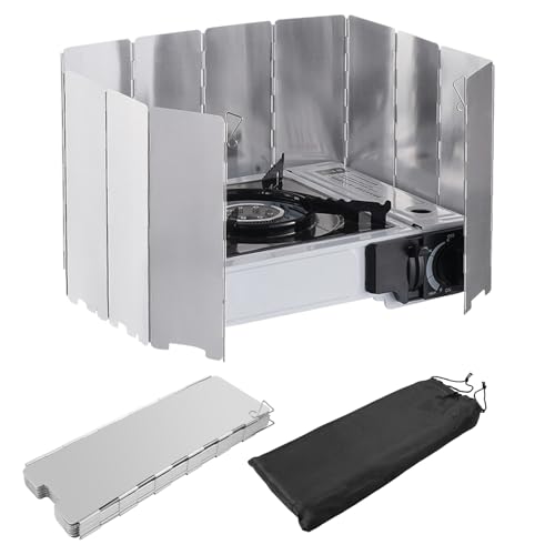 12 Placas Parabrisas Plegable para Camping, Parabrisas Plegable y Portátil