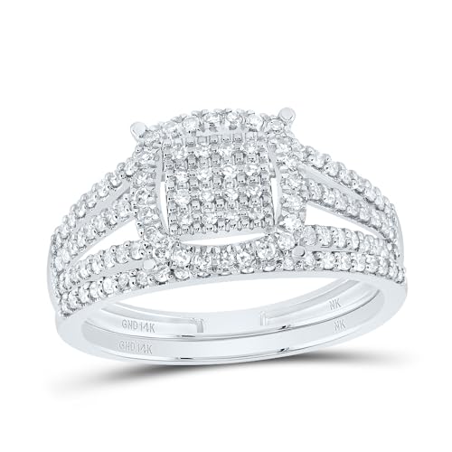 SB Jewelers 14Kt White Gold 3/8 CTW Natural Diamond Fashion Cushion Bridal Set