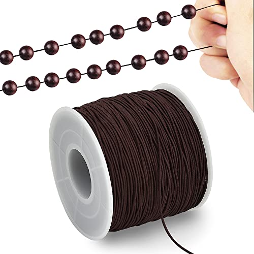 TONIFUL Kumihimo Cordon élastique marron 1 mm x 91,4 m pour la fabrication de bracelets et de bijoux