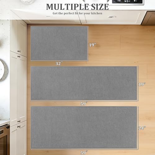 Pauwer Non Slip Kitchen Rugs, Machine Washable Soft Kitchen Mat, Light Grey - image 8