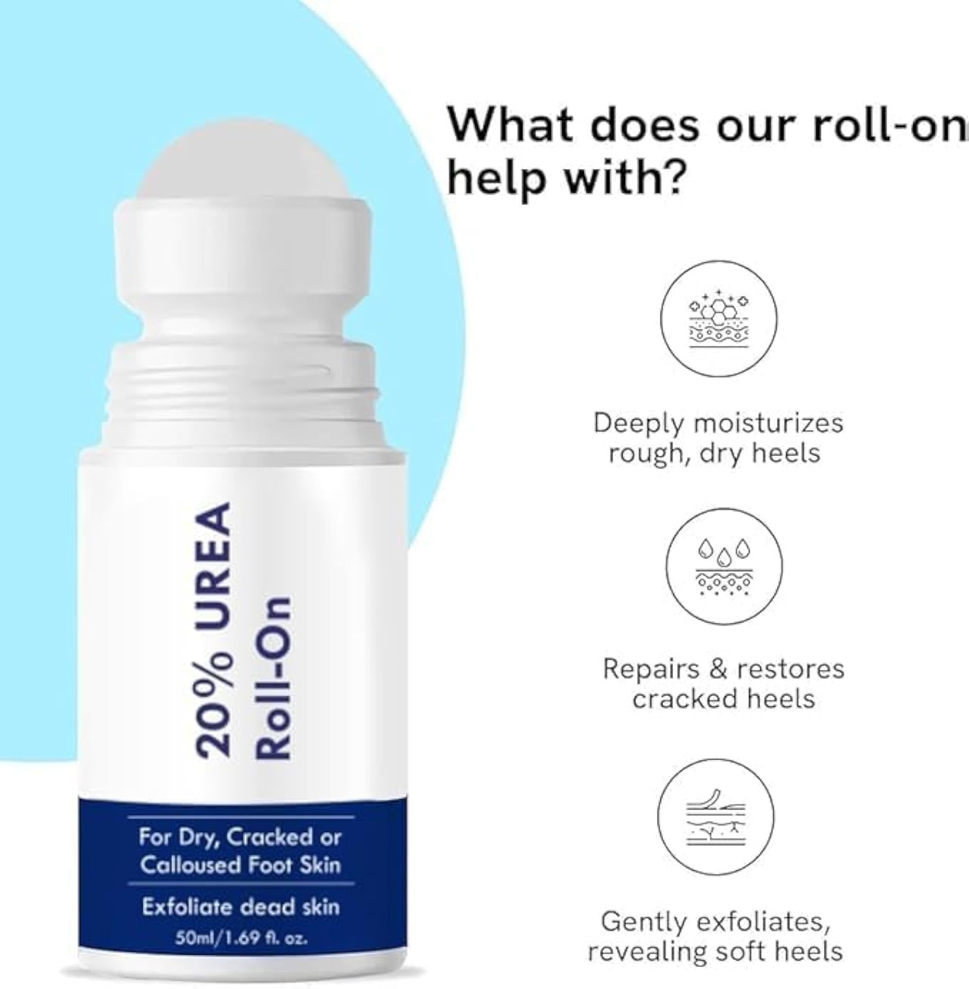 Cracked Heel Repair Foot Cream Roll On, Moisturizing Formula