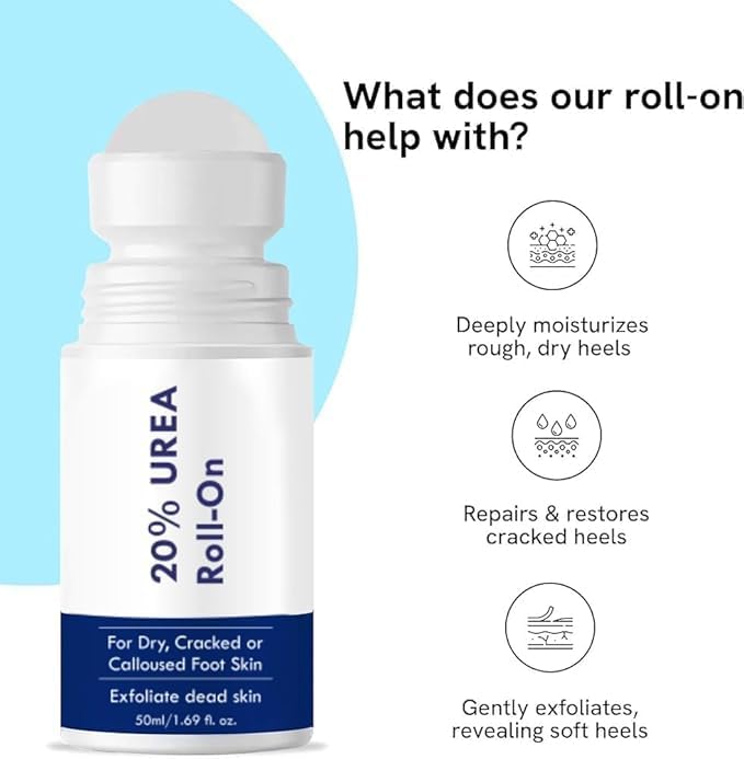 Image of Cracked Heel Repair Foot Cream Roll On 50ml | For Dry & Cracked Heels | With 2% Lactic Acid, Olive Oil & Vitamin E | Helps Repair and Moisturise Cracked Heels Foot Cream Rol Easy Use | Crack Heel Repair Roll On (pack of 1) (HEEL ROLL ON)
