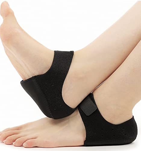 Almohadillas para talón, almohadillas para talón, almohadillas para el talón para aliviar el dolor de talón de fascitis plantar, tendinitis, protector de talón agrietado (L tamaño: M 8.5-12 / W 10-13)