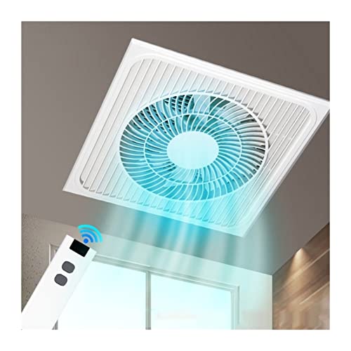 Ventilador de ventilación 30×30cm Ventilador de extracción silencioso cuadrado integrado para techo con panel de rejilla grande y motor DC, ventilador potente para extractor de baño de alta velocidad para el hogar