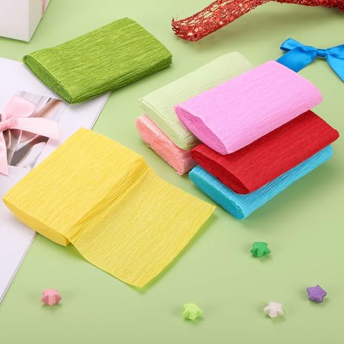 Image of MECCANIXITY Crepe Paper Roll 8.2ft Long 4 Inch Wide for Wedding Ceremony Various Large Festivals Decoration, Yellow