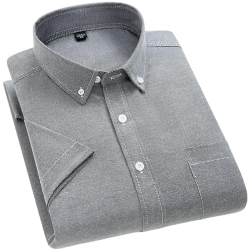 Chemise d'été ample homme manches courtes vêtement décontracté Oxford léger