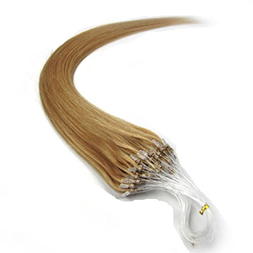 22 Inch Micro Ring Loops Beads Tipped Remy Real Human Hair Extensions (#27 Dark Blonde)