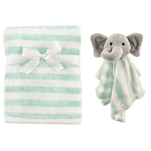 Image of Hudson Baby Unisex Baby Plush Blanket with Security Blanket, Gray Elephant, One Size