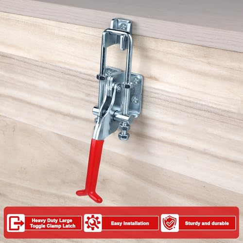 EXLECO 2 x Groß Spannverschluss Metall Kniehebelspanner, Kistenverschluss 30mm Verstellbar Schnappverschluss 900kg Spannkraft Kappenschloss Hebel Verschluss Schnellverschluss für Schrank Tür Kisten