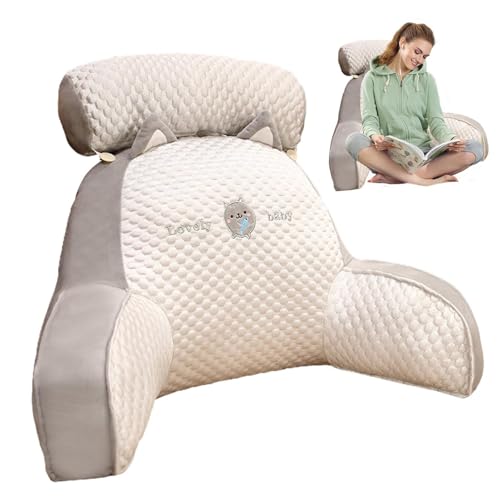 Zasdvn Almohadas De Respaldo Sentarse En La Cama | Respaldo 2 En 1 para Sentarse En La Cama, Almohadas Cómodas, Reposabrazos De Silla, Ideal para Sentarse Cama, Trabajar Computadora Portátil