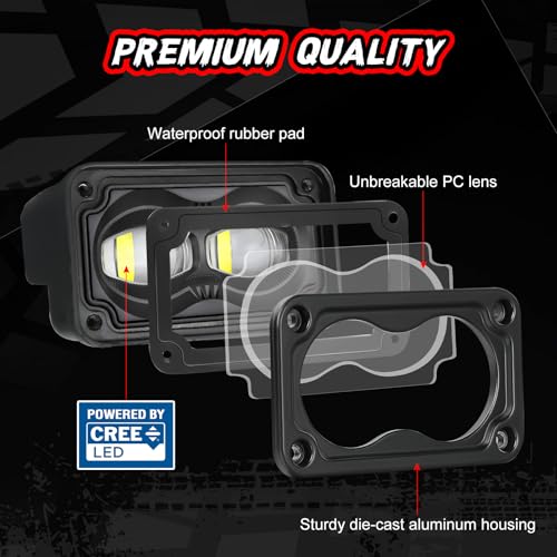 Image of SAE LED Fog Light DOT Approved Driving Off road Light Pods | 2PCS 3 Inch Waterproof CREE LED Pod Cube Light Street Legal Bumper Backup Fog Lights For Truck Pickup Motorcycle ATV UTV Boat