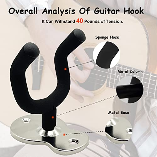 Depointer Lot de 3 supports muraux en métal pour guitare avec éponge de protection, pour basse/guitare/banjo/ukulélé… - Les Beatles, Paul McCartney, John Lennon, RIngo Starr, George Harrison Depointer Lot de 3 supports muraux en métal pour guitare avec éponge de protection, pour basse/guitare/banjo/ukulélé… – Image 3