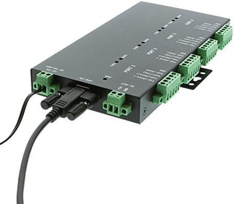 Coolgear Industrial 4 Port USB 2.0 to Serial RS232-422-485 Adapter w/Terminal Block, LED Indicators, Includes Power Supply