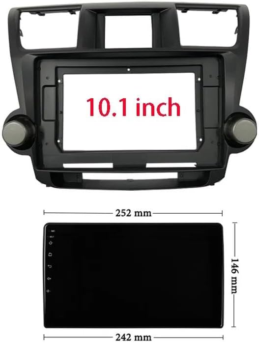 9/10 Inch Car Radio Frame Kit Compatible with Highlander 2008-2013 Audio Stereo Dash Panel Mounting Center Console Holder Bezel(10.1 inch,Model B)