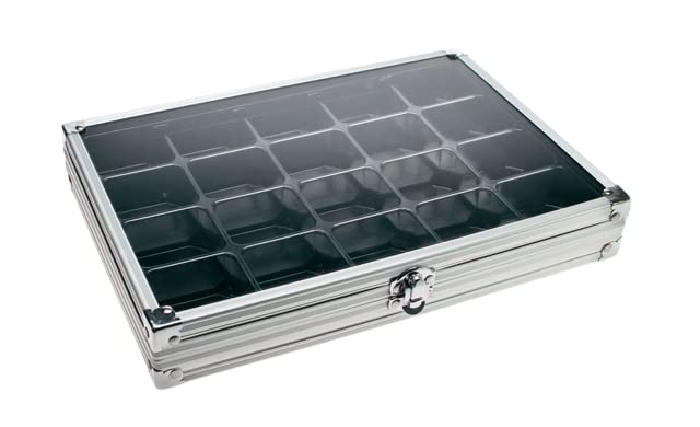 Vitrina de aluminio de 20 casillas para coleccionismo pequeño compacta 2