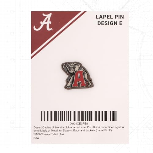 Image of Desert Cactus University of Alabama Magnetic Metal Lapel Pin (E) | Officially Licensed UA Alabama Crimson Tide Enamel Finish Lapel Pin Formal Wear Bag and Hat Jewelry Tie Track Brooch Pin