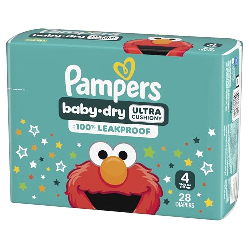 Pampers Diapers - Baby Dry - Size 4, 28 Count, Absorbent Disposable Infant Diaper (Packaging May Vary)