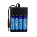 KENTLI CHU4 USB Charger with 4 x 1.5v 3000mWh lithium li-polymer li-ion AA rechargeable batter for LED falshlight Digital camera Microphone (with 4AA batteries)
