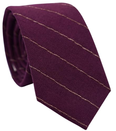 Image of BELLUNO Men's 2.5 inch Skinny Solid Cotton Linen Ties