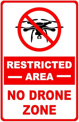 Restricted Area No Drone Zone Metal Sign 8x12 Inch Drone