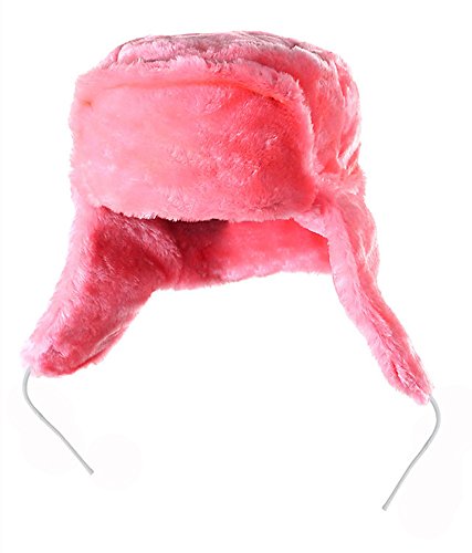 Ushanka company Pink Faux Fur Winter Hat with Ear Flaps
