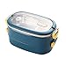 Nephit Fiambrera de acero inoxidable con aislamiento para el colegio o el almuerzo, multicapa, color azul