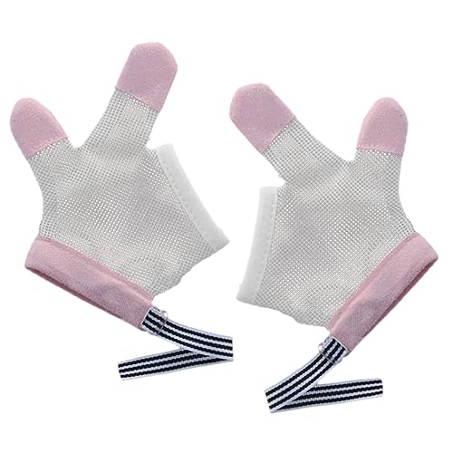 1 Pair Anti-Eating Gloves for Boys and Girls Stop Sucking Finger Thumb Breathable Mesh Guard Gloves for Baby Boys Girls Random Color