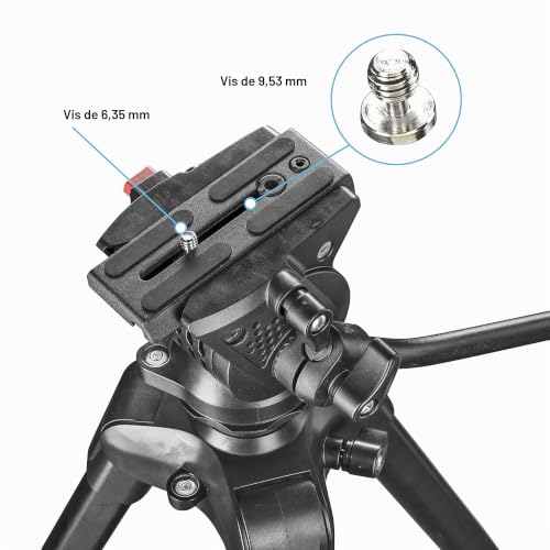 Walimex Pro Trépied Vidéo 173 Cm Avec Support Smartphone 2 Directions Panoramique 360° Pour Caméras Dslr Et Sm - vue 10