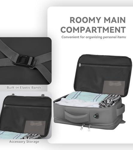Image of 55L Travel Laptop Backpack for Men, Extra Large Backpack, Big Capacity Carry On Backpack, 18 Inch Laptop Backpack with USB Charge Port Water Resistant Luggage Computer Daypack College Bag, Grey